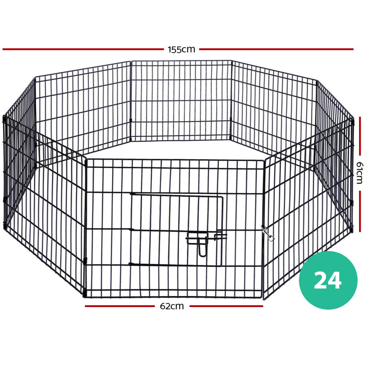 24 8 Panel Pet Dog Playpen Puppy Exercise Cage Enclosure Fence Play Pen