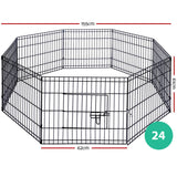 24 8 Panel Pet Dog Playpen Puppy Exercise Cage Enclosure Fence Play Pen - 45-Degree Angle