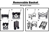 Foldable Collapsible Wagon Cart Garden Beach Outdoor Shopping Trolley Fishing Camping - Top-Down View