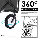 Foldable Collapsible Wagon Cart Garden Beach Outdoor Shopping Trolley Fishing Camping - Low Angle