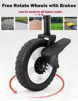 Foldable Collapsible Wagon Cart Garden Beach Outdoor Shopping Trolley Camping Brake - Black - Top-Down View