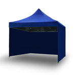 3x3m blue pop up gazebo marquee with side wall and steel frame