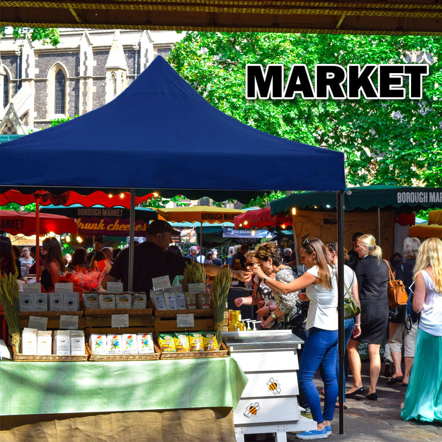 3x3m blue pop up gazebo marquee with side wall and steel frame, image 10