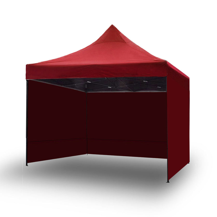 3x3m pop up folding gazebo marquee with side wall, red