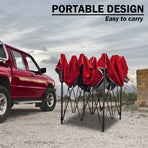3x3m pop up folding gazebo marquee with side wall, red, 3-side wall included