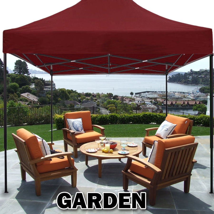 3x3m pop up folding gazebo marquee with side wall, red, adjustable height legs