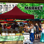 3x3m pop up folding gazebo marquee with side wall, red, image 6