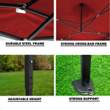 3x3m Pop Up Gazebo Outdoor Tent Folding Marquee Party Camping Market Canopy w/ Side Wall - red - Close-Up Angle