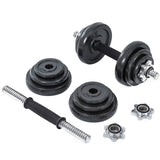 20KG Cast Iron Dumbbell Set Weight Dumbbells Home Gym Training Fitness BarBell Case - 45-Degree Angle