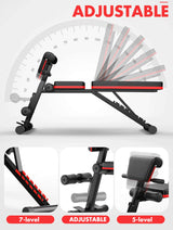 Adjustable FID Ab Abdominal Weight Press Bench Fitness Incline Sit up Gym Flat - Rear View
