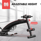 Foldable Adjustable Sit Up Abdominal Bench Press Weight Gym Ab Exercise Fitness - Low Angle