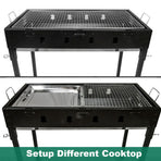 Large Portable Charcoal Outdoor BBQ Barbecue Grill Set, Portable
