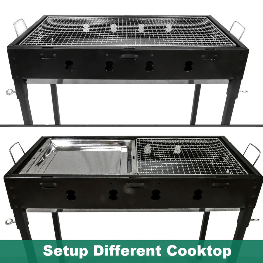 Large Portable Charcoal Outdoor BBQ Barbecue Grill Set, Portable