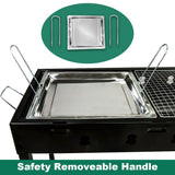 Large Portable Charcoal Outdoor BBQ Barbecue Grill Set - Side View