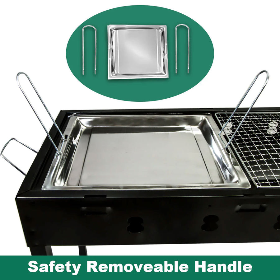 Large Portable Charcoal Outdoor BBQ Barbecue Grill Set, image 3