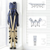 Camping Portable Stretcher Single Foldable Folding Bed Recliner Mat - navy - Close-Up Angle