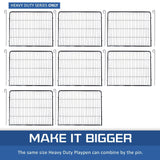 Extra Heavy Duty 8 Panel Pet Playpen Dog Cage Puppy Exercise Crate Enclosure Rabbit Fence - Close-Up Angle
