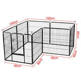 Extra Heavy Duty 8 Panel Pet Playpen Dog Cage Puppy Exercise Crate Enclosure Rabbit Fence - Extra Image