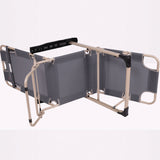 Reclining Sun Beach Deck Lounge Chair Outdoor Folding Camping Fishing Arm Rest - grey - Rear View