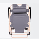 Reclining Sun Beach Deck Lounge Chair Outdoor Folding Camping Fishing Arm Rest - grey