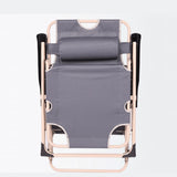 Reclining Sun Beach Deck Lounge Chair Outdoor Folding Camping Fishing Arm Rest - grey - Extra Image