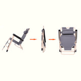 Reclining Sun Beach Deck Lounge Chair Outdoor Folding Camping Fishing Arm Rest - grey - Extra Image