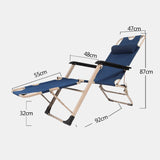 Reclining Sun Beach Deck Lounge Chair Outdoor Folding Camping Fishing Arm Rest - navy - Close-Up Angle