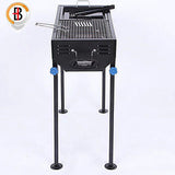 Portable Outdoor Mangal BBQ Grill Charcoal Shish Kebab Shashly Picnic Camping - Side View