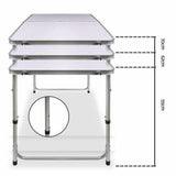 Portable Folding Picnic Camping Set BBQ Party Aluminium Table 4 Foldable Chairs - Top-Down View