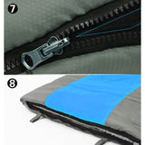 Double Camping Envelope Twin Sleeping Bag Thermal Tent Hiking Winter -15C - blue - 45-Degree Angle