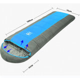 Outdoor Camping Envelope Sleeping Bag Thermal Tent Hiking Winter Single -15C - blue - Rear View