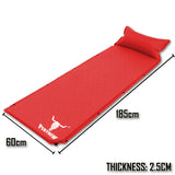 Air Bed Self Inflating Mattress Sleeping Mat Camp Camping Hiking Joinable - red - Rear View