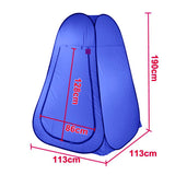 Pop Up  Portable Privacy Shower room Tent &20L Outdoor Camping Water Bag Camp Set - blue - Low Angle