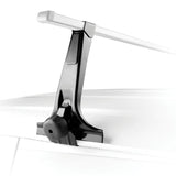 120cm Universal Rain Gutter Car Roof Rack Cross Bars Black Adjustable Brackets Medium - Front View