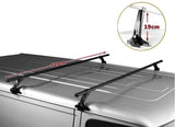 120cm Universal Rain Gutter Car Roof Rack Cross Bars Black Adjustable Brackets Medium - 45-Degree Angle