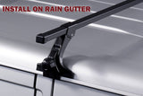 120cm Universal Rain Gutter Car Roof Rack Cross Bars Black Adjustable Brackets Medium - Rear View