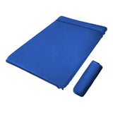 Double Self inflating Suede Mattress Mat Sleeping Pad Air Bed Camping Hiking - blue - Front View