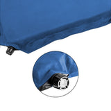 Double Self inflating Suede Mattress Mat Sleeping Pad Air Bed Camping Hiking - blue - Side View