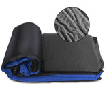 Double Self inflating Suede Mattress Mat Sleeping Pad Air Bed Camping Hiking - blue - 45-Degree Angle