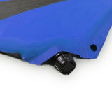 Double Self Inflating Mattress Sleeping Mat Air Bed Camping Hiking Joinable - blue - 45-Degree Angle