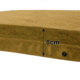 Self Inflating Mattress Sleeping Suede Mat Air Bed Camping Camp Hiking Joinable - beige - Side View