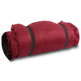 Self Inflating Mattress Sleeping Suede Mat Air Bed Camping Camp Hiking Joinable - red - Front View