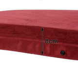 Self Inflating Mattress Sleeping Suede Mat Air Bed Camping Camp Hiking Joinable - red - Top-Down View