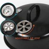 NEW 3in1 Portable Charcoal Vertical Smoker BBQ Roaster Grill Steel Water Steamer - Close-Up Angle