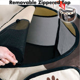 8 Panel Pet Dog Cat Crate Play Pen Bags Kennel Portable Tent Playpen Puppy Cage Medium Brown - Rear View