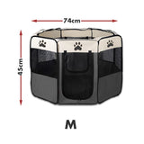8 Panel Pet Dog Cat Crate Play Pen Bags Kennel Portable Tent Playpen Puppy Cage Medium Grey - Extra Image