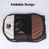 8 Panel Pet Dog Cat Crate Play Pen Bags Kennel Portable Tent Playpen Puppy Cage Extra Large Brown - Side View
