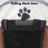 8 Panel Pet Dog Cat Crate Play Pen Bags Kennel Portable Tent Playpen Puppy Cage Extra Large Brown - Low Angle