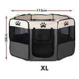 8 Panel Pet Dog Cat Crate Play Pen Bags Kennel Portable Tent Playpen Puppy Cage Extra Large Grey - Extra Image