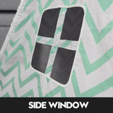 Giant Cotton Canvas Kids Teepee Wigwam Children Pretend Play Tent Indoor Outdoor Party - green - Top-Down View